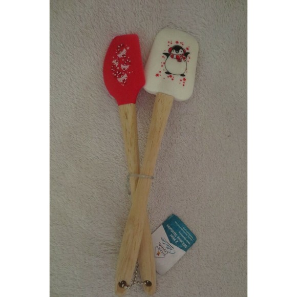 2 Mini Silicone Spatulas Christmas Smart Living Collection New - Picture 1 of 8